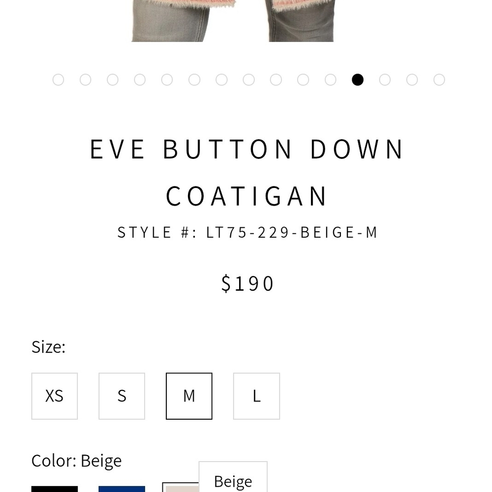 Love Token Beige Eve Button Down Coatigan Size XS - Picture 12 of 12